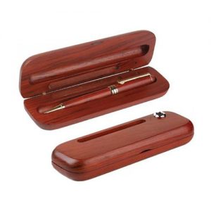 Brown Wood Case with Pen