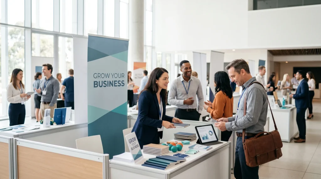 budget-friendly business event with booths